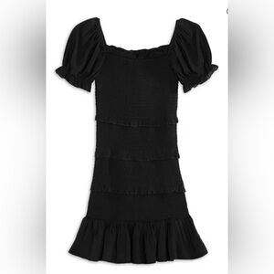 Katie J NYC Girls' Laila Puff Sleeve Tiered Smocked Dress